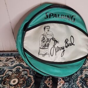 Vintage Larry Bird Spalding Backpack Green Bag NBA Boston Celtics Playoffs